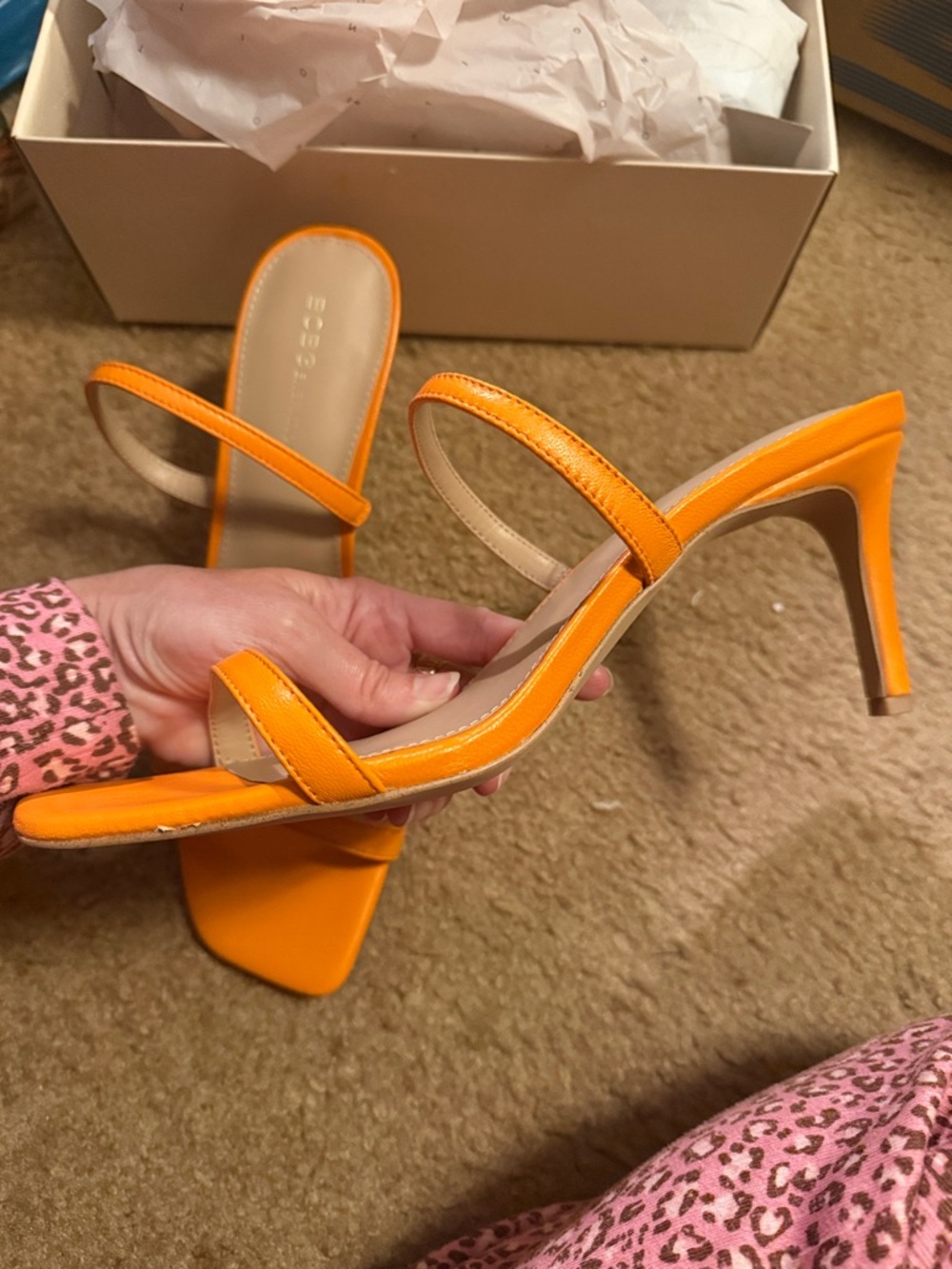 BCBGeneration Tangerine Salin Double-Strap Square-Toe Slide Sandals New Size 11 - Picture 4 of 10